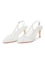 Kvinners Tyll Closed Toe med Blonder Stiletthal Sko