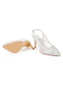 Kvinners Tyll Closed Toe med Blonder Stiletthal Sko