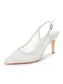 Kvinners Tyll Closed Toe med Blonder Stiletthal Sko