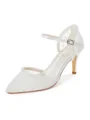 Kvinners Tyll Closed Toe med Imitation Pearl Stiletthal Sko