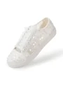 Kvinners Tyll Closed Toe med Paljett Flat Heel Sko