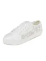 Kvinners Tyll Closed Toe med Paljett Flat Heel Sko