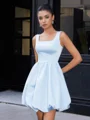 A-line kjole Torget Kort/Mini Satin Korsett Kjole