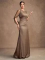Sheath 30D Chiffongg Ruched Scoop Kortermer Gulvlengde Brudens Mor Kjole