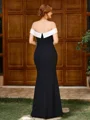 Sheath Bare Skuldre Gulvlengde Strekk Crêpe Brudens Mor Kjole
