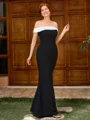 Sheath Bare Skuldre Gulvlengde Strekk Crêpe Brudens Mor Kjole