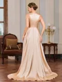 A-line kjole Scoop Asymmetrisk Silkeeaktig Sateng Brudens Mor Kjole