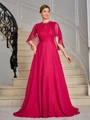 A-line kjole Scoop Gulvlengde 30D Chiffongg Brudens Mor Kjole