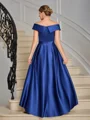 A-line kjole Bare Skuldre Plissert Asymmetrisk Satin Brudens Mor Kjole