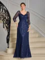 Sheath Sweetheart Trekvart ermer Gulvlengde Brudens Mor Kjole