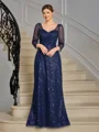 Sheath Sweetheart Trekvart ermer Gulvlengde Brudens Mor Kjole