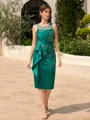 Sheath Scoop Applikasjoner Blonder Te-Lengde Satin Korsett Brudens Mor Kjole