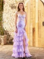 Sheath Sweetheart Applikasjoner Blonder Sweep/Børste train Tyll Korsett Kjole