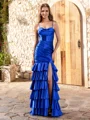 Sheath Spaghetti Brusende Volanger Gulvlengde Korsett Kjole