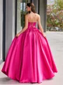 Ballkjole/Prinsesse Rett Volanger Gulvlengde Satin Korsett Ballkjole