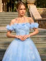 Ballkjole/Prinsesse Bare Skuldre Blomst Gulvlengde Tyll Korsett Ballkjole