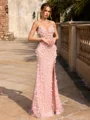 Sheath Sweetheart Blomst Gulvlengde Korsett Ballkjole