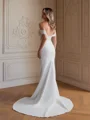 Sheath Strekk Crêpe Blonder Bare Skuldre Ermeløs Bane-tog Brudekjoler