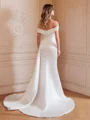 Sheath Charmeuse Ruched Bare Skuldre Ermeløs Bane-tog Brudekjoler