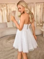 A-line kjole Sweetheart Kort/Mini Korsett Brudekjoler