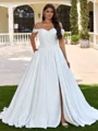 Ballkjole/Prinsesse Bare Skuldre Plissert Bane-tog Korsett Plus Size Brudekjoler