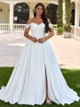 Ballkjole/Prinsesse Bare Skuldre Plissert Bane-tog Korsett Plus Size Brudekjoler