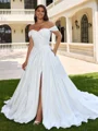 Ballkjole/Prinsesse Bare Skuldre Plissert Bane-tog Korsett Plus Size Brudekjoler