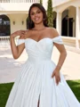 Ballkjole/Prinsesse Bare Skuldre Plissert Bane-tog Korsett Plus Size Brudekjoler