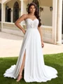 A-line kjole Scoop Kortermer Applikasjoner Blonder Kapell Slep Tyll Plus Size Brudekjoler