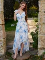 A-line kjole V-hals Volanger Asymmetrisk Kjole